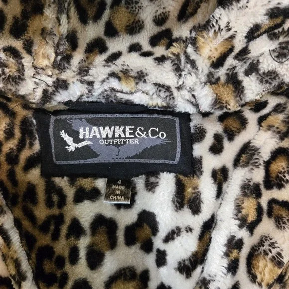 Hawke & Co Black Toddler Jacket with Leopard Trim - Picture 3 of 11